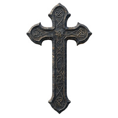 Ornate Celtic Cross Icon with Intricate Detailing and Shadows