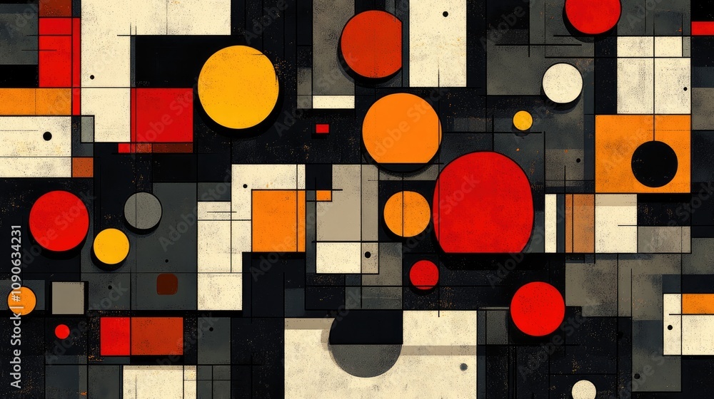 Poster abstract geometric pattern with vibrant colors. this image is perfect for adding a bold and modern t