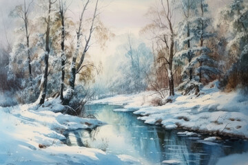 Obraz premium picturesque winter landscape. 