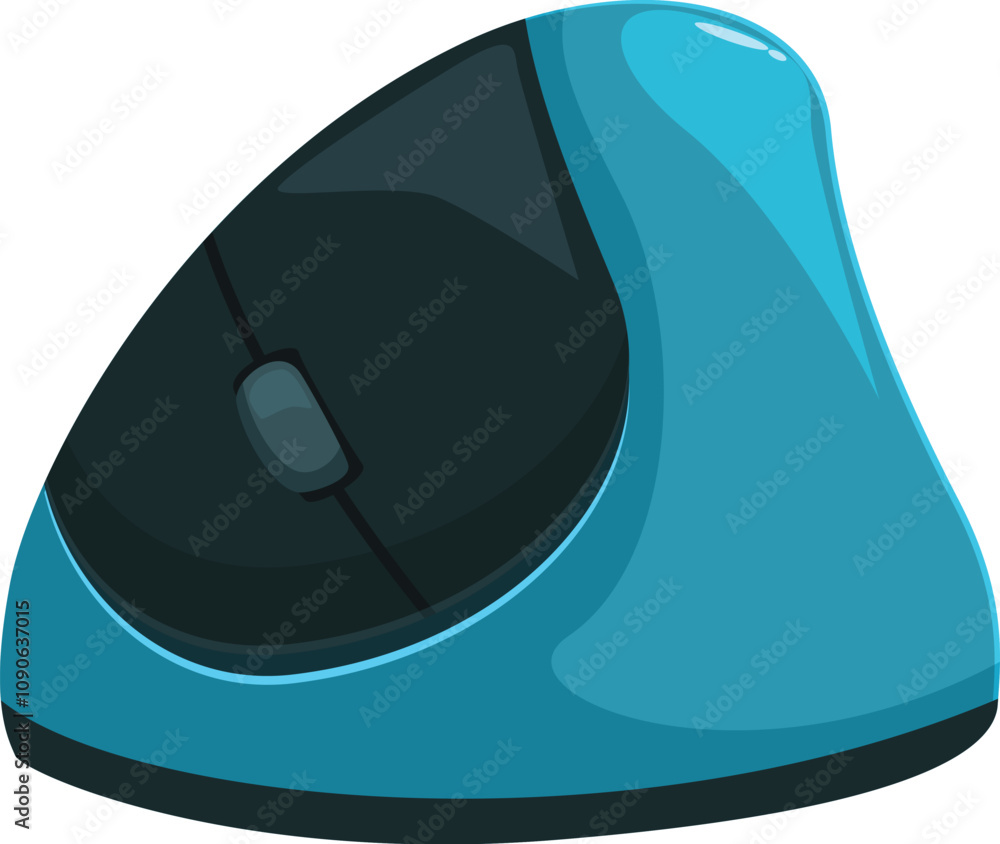 Poster modern ergonomic vertical mouse designed for comfortable and healthy wrist posture during extended c