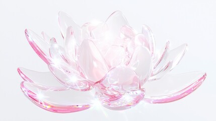 Serene Lotus of Light - Abstract 3D Render Symbolizing Mental Health Healing and Purity on White Background