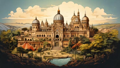 Fototapeta premium medieval fantasy world city