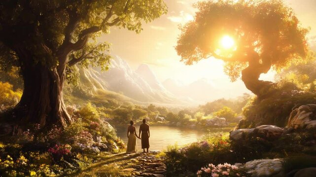 The creation of adam and eve god s provision in the garden of eden in the book of genesis