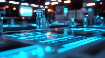 Fototapeta premium Futuristic Lab, Science Research, Technology