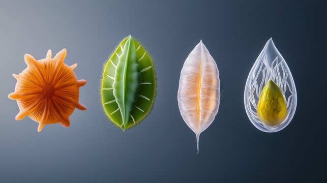 Microscopic Diversity of Amoebas and Protists Highly detailed illustration of amoebas and protists, showcasing unique cellular structures and diversity in vibrant, scientific detail