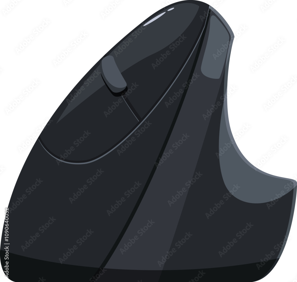 Poster modern ergonomic vertical mouse design ensuring comfortable and healthy wrist position during comput