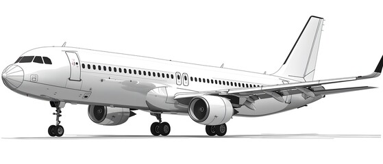 3D model of an airplane flying isolated on white