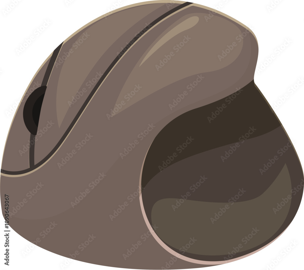 Poster ergonomic vertical mouse designed to reduce wrist strain and promote a natural hand position during 