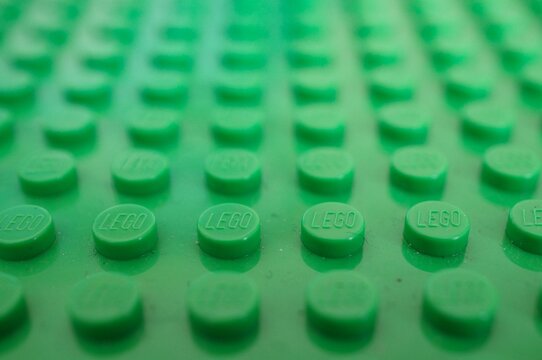 Green Lego surface.