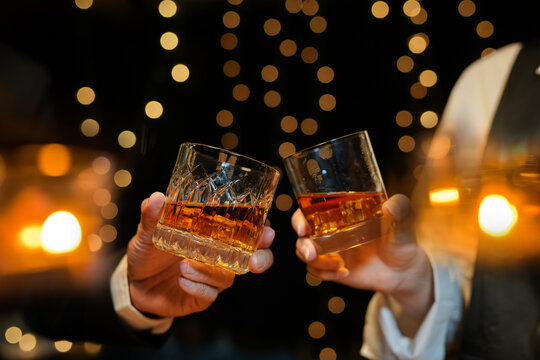 whiskey, for a friendly party in a bar or a restaurant.