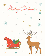 Fototapeta premium Merry Christmas poster. Modern Happy New Year Card. Templates for gifts, cover, banner, invitations, Xmas background. Simple Greeting decoration. Vector illustration.