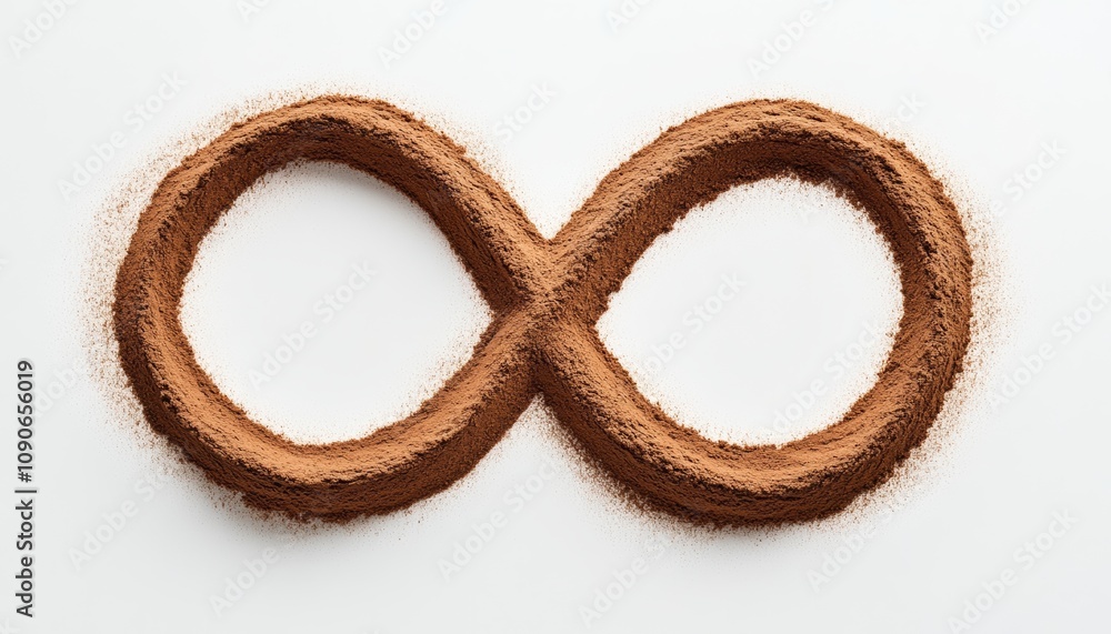 Poster The image is a close up of a chocolate covered circle with a line through it. The idea behind the image is to create a visual representation of the infinity symbol using chocolate