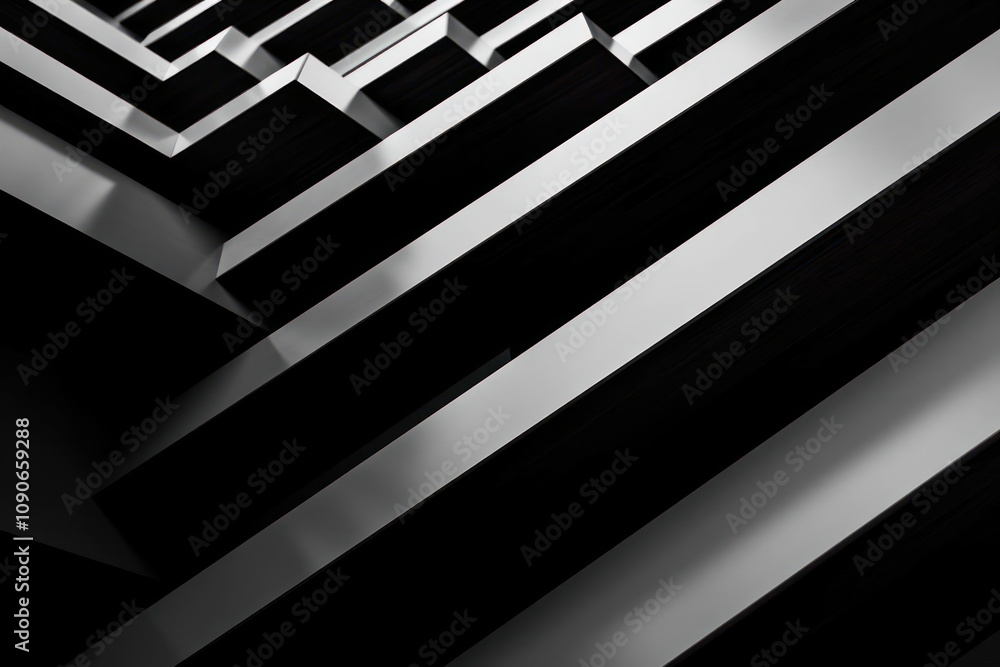 Fototapete abstract architectural design with stacked monochrome shapes creating a unique visual perspective an