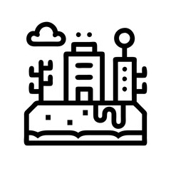 Fototapeta premium Geoscience Sustainability Goals: Futuristic Cityscape Powered by Geothermal Energy