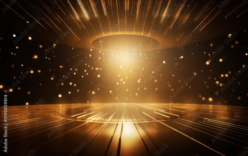 Aufkleber radiant light burst illuminating a dark space with sparkles and streaks, creating a mystical and vib