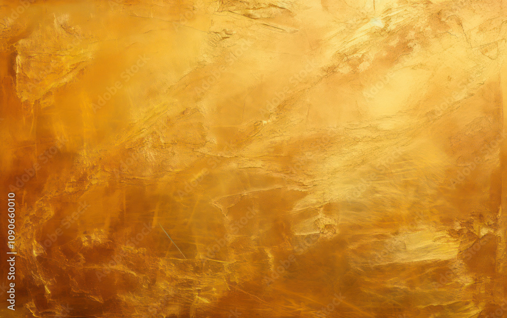 Poster abstract golden textured background with soft brush strokes and warm hues for elegant and luxurious 