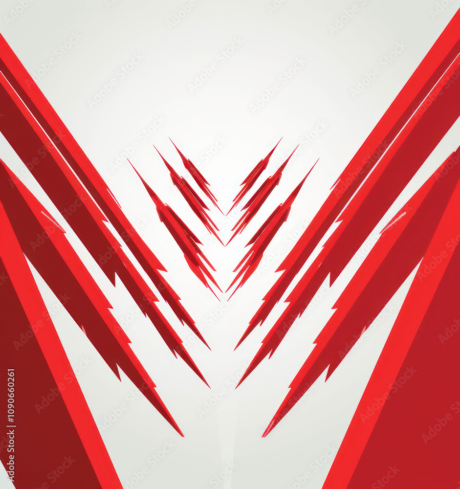 Leinwandbilder abstract red sharp shaped design with dynamic lines and modern geometric elements on a soft backgrou