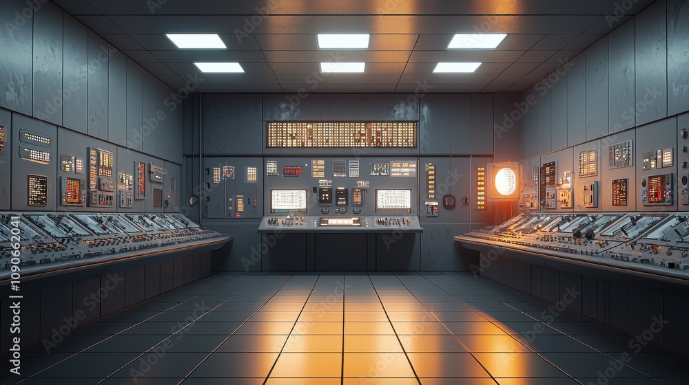 Poster advanced power generation control standards industrial facility technical rendering controlled envir