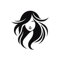 AI Generate of Logo for Business Recognizable Beautiful Long Hair Girl, Unique, Simple