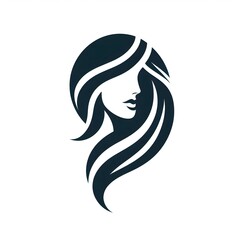 AI Generate of Logo for Business Recognizable Beautiful Long Hair Girl, Unique, Simple