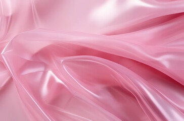 Obraz premium Soft and Shiny Pink Satin Fabric Draped Elegantly, Perfect for Backgrounds, Textiles, Fashion, and Home Decor Projects with a Luxurious Feel