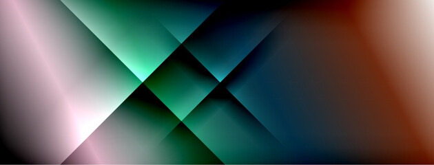 Fototapeta premium Dynamic shadow lines with gradient colors geometric background