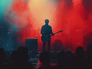 Obraz premium Reliving the energy of a classic rock concert outdoor venue nostalgic image electric atmosphere audience perspective evoking memories