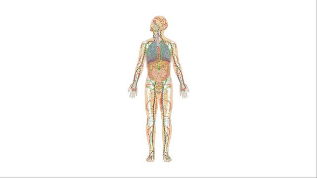 Animation Atmungssystem / Atmungsorgane sowie Blutkreislauf Lymphsystem und Harnapparat des Menschen
