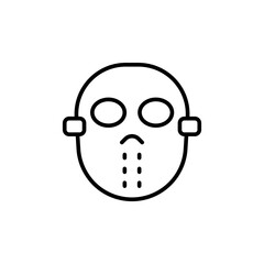 Hockey mask outline icons, accounting minimalist vector illustration ,simple transparent graphic element .Isolated on white background