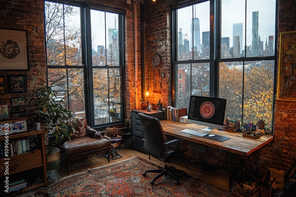 Poster maximize productivity and efficiency in a creative workspace home office design for optimal workflow