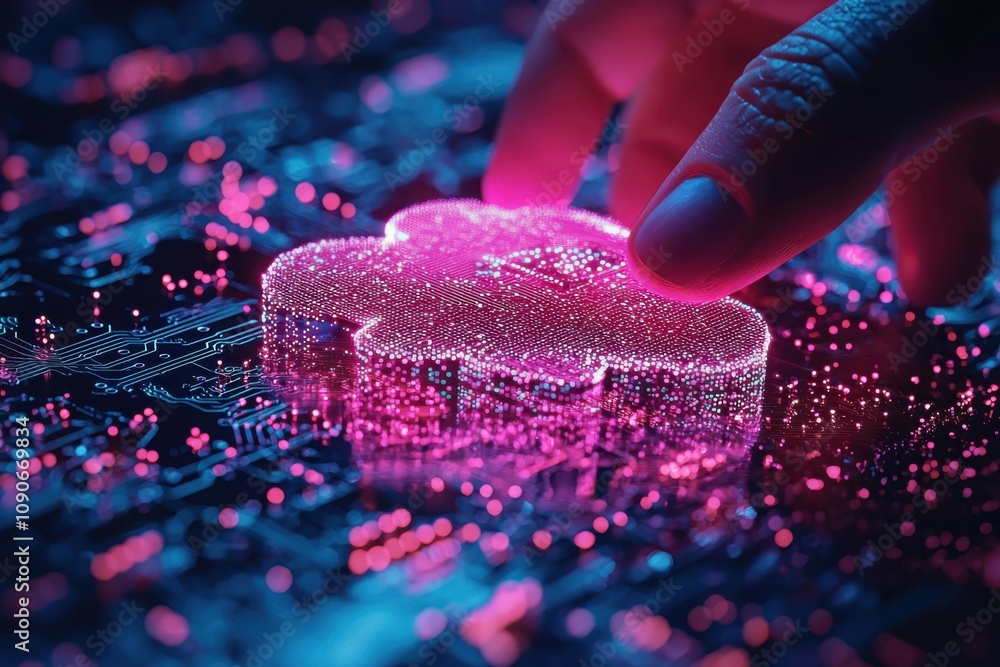 Poster exploring quantum computing concepts in cloud environments for innovative tech solutions