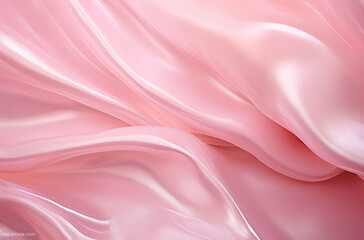 Obraz premium Soft and Silky Pink background Fabric Waves Flowing Gently, Creating an Elegant Background with a Luxurious Appearance and a Dreamy Atmosphere Evoking Serenity and Grace