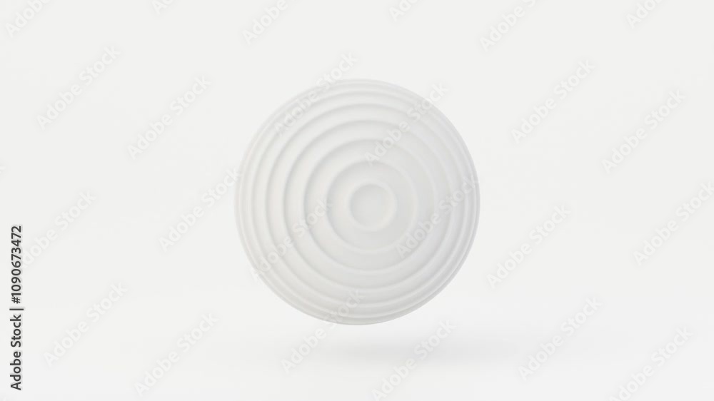 Aufkleber Abstract animation of white sphere geometric, 3d loop animation render