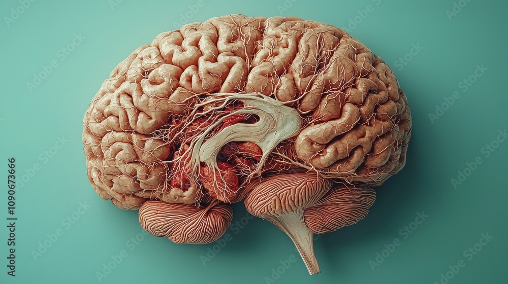 Poster exploring brain function a scientific visualization of neural connections digital environment perspe