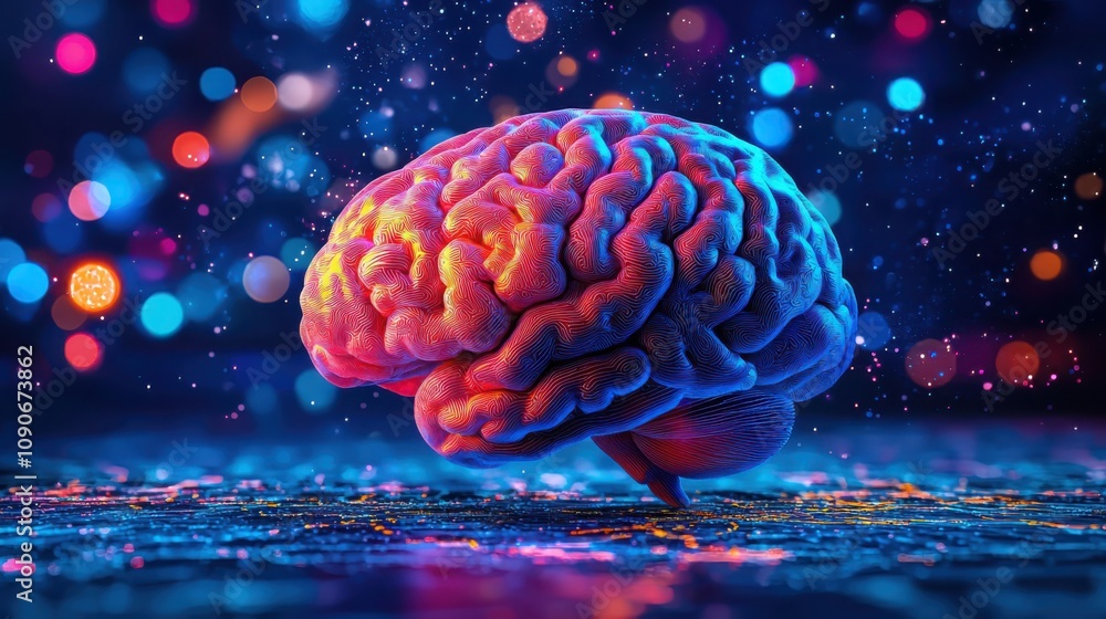 Poster visualizing brain activity a scientific exploration of neural networks digital art studio environmen
