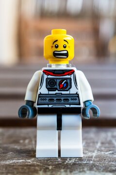 Scared Lego astronaut figurine