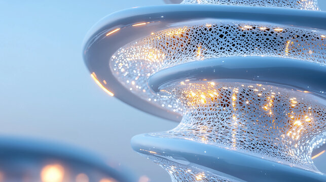 Futuristic Skyscraper Inspired by DNA Structure - Powered by Adobe