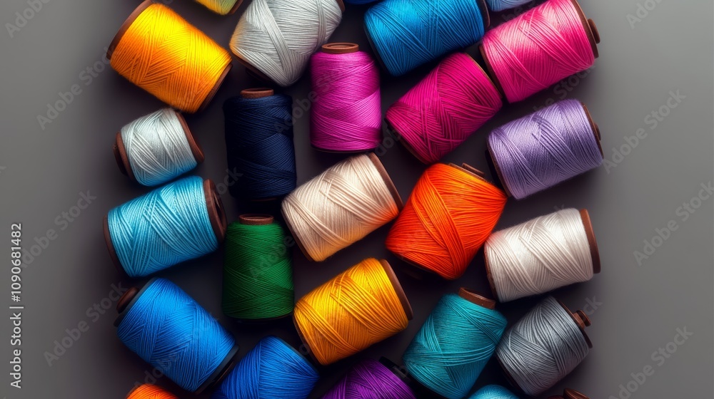Aufkleber bunch of colorful yarns are piled up on a table. the colors are bright and vibrant, creating a cheer