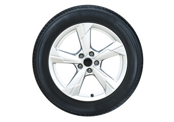 Obraz premium Modern Car Wheel aluminium disc with rubber tyre