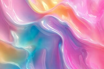 Fototapeta premium Vibrant abstract fluid gradient in pink, yellow, and blue tones