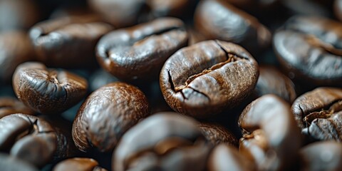 Fototapeta premium Coffee Bean Macro Photography: A Close-Up Look