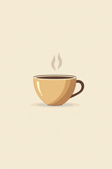Obraz premium Steaming cup of coffee on a solid background