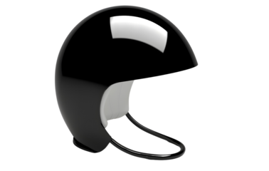 Black 3D helmet icon isolated on white background.