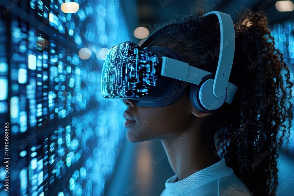 Poster exploring the future of virtual reality unleashing potential in digital spaces tech environments imm