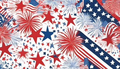 Obraz premium Patriotic Fourth of July Stars and Stripes
