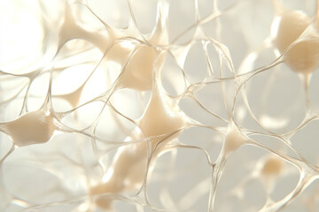 Natural fungus mycelium network texture closeup. Filaments of fungi microorganisms