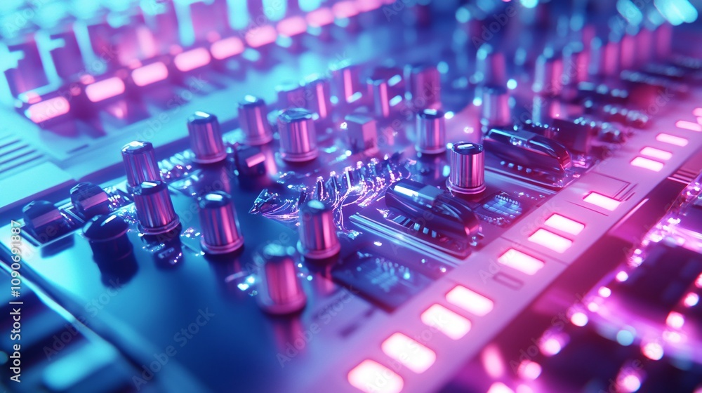 Poster dynamic sound visualization with colorful highlights