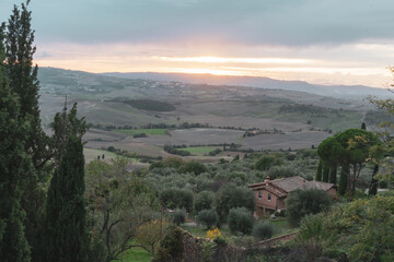 Fototapeta premium landscape with village
