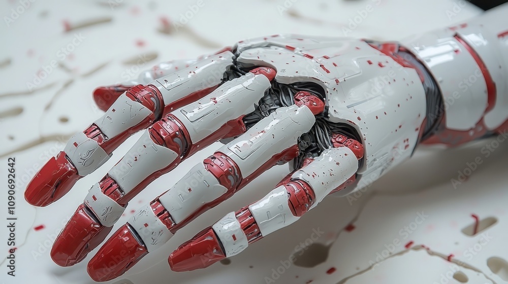 Poster exploring the intersection of humanity and technology a thought-provoking image of a robotic hand in
