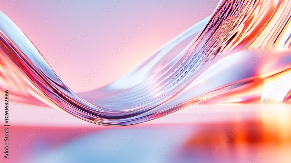 Poster dynamic flow of light waves in soft colors